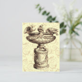 Vintages Birdbad Postkarte (Stehend Vorderseite)