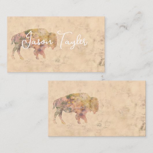 Vintages Bisondesign doppelseitig Visitenkarte (Vorne/Hinten)