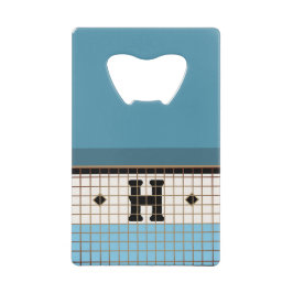 Vintages Bistro Tile Monogramm Geldbeutel Flaschenöffner