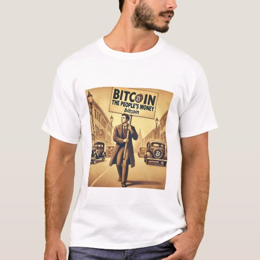 Vintages Bitcoin-Kryptowährungsdesign T-Shirt (Vorderseite)