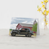 Vintages Black Car Geburtstag Karte (Gelbe Blume)