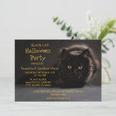 Vintages Black Cat Spooky Evil Halloween-Party Einladung (Stehend Vorderseite)