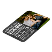 Vintages Black Chalkboard-Foto Save the Date Magnet (Linke Seite)