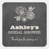 Vintages Black Chalkboard Hochzeitssemble Brautpar Quadratischer Aufkleber (Vorderseite)