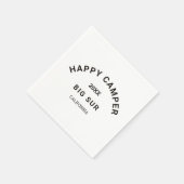 Vintages Black Happy Camper Wappen Camping Serviette (Ecke)