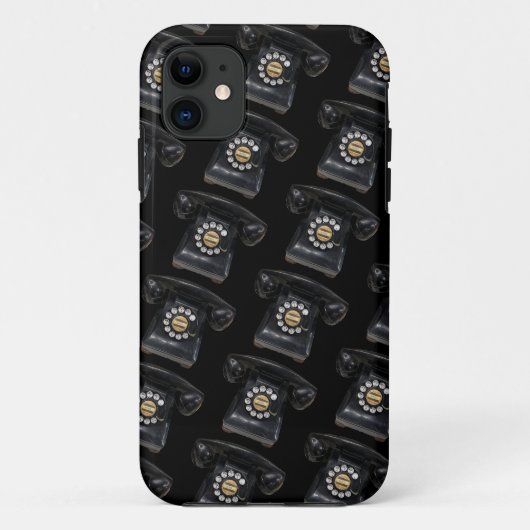 Vintages Black Rotary Phone Case-Mate iPhone Hülle (Rückseite)