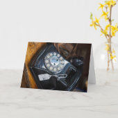 Vintages Black Rotary Wähltelefon Karte (Gelbe Blume)