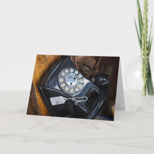 Vintages Black Rotary Wähltelefon Karte (Vorderseite)