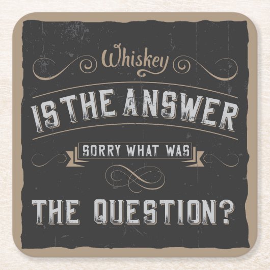 Vintages Black Whiskey Paper Untersetzer Gift (Vorderseite)