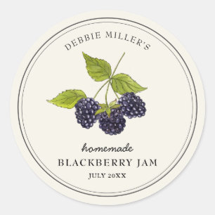 Vintages BlackBerry-Jam-Jar-Canning-Label Runder Aufkleber
