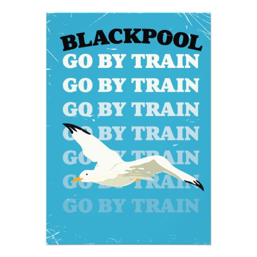 Vintages Blackpool-Strandposter Fotodruck (Vorne)