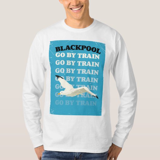 Vintages Blackpool-Strandposter T-Shirt (Vorderseite)