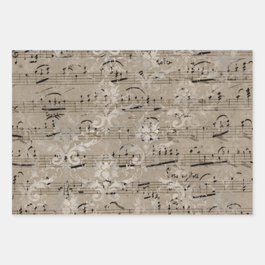 Vintages Blatt-Geschenkpapier Geschenkpapier Set (Vorderseite)