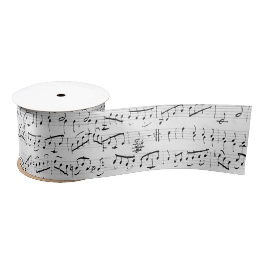Vintages Blatt, handschriftlich, White Ribbon Satinband (Spule)