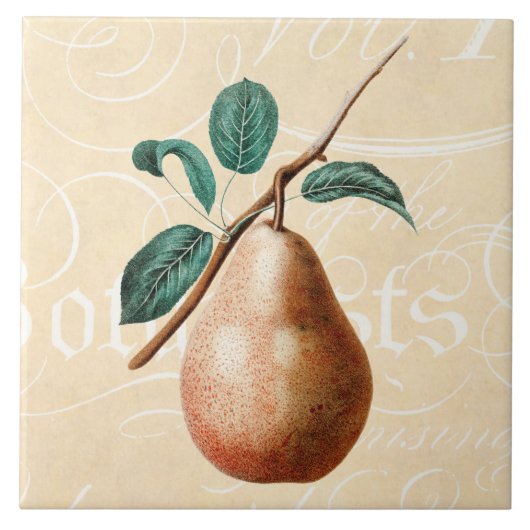 Vintages Blätter der 1800s Fliese (Vorderseite)