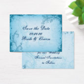 Vintages Blätterblatt mit Zyanblau Save the Date (Schreibtisch)