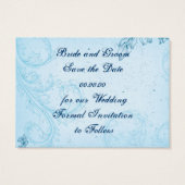 Vintages Blätterblatt mit Zyanblau Save the Date (Rückseite)