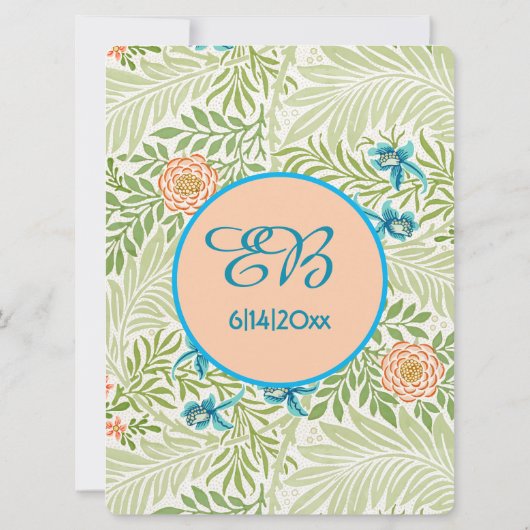 Vintages Blattmuster Einladung (Rückseite)