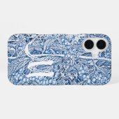 Vintages Blau bis Monogramm iPhone 16 Hülle (Rückseite (Horizontal))
