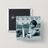 Vintages Blau Button (Vorne & Hinten)