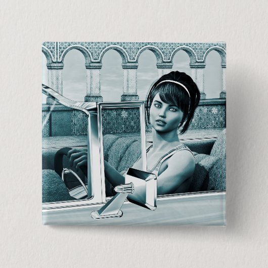 Vintages Blau Button (Vorderseite)