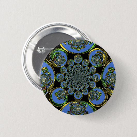 Vintages Blau Button (Vorne & Hinten)