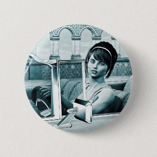 Vintages Blau Button