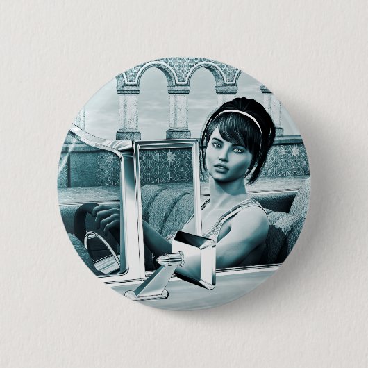 Vintages Blau Button (Vorderseite)