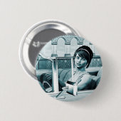 Vintages Blau Button (Vorne & Hinten)