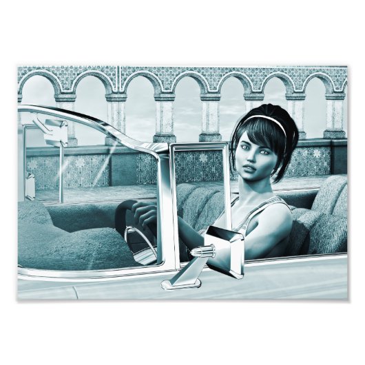 Vintages Blau Fotodruck (Vorne)