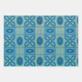 Vintages Blau gemustert Geschenkpapier Set (Vorderseite 2)