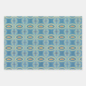 Vintages Blau gemustert Geschenkpapier Set (Vorderseite)
