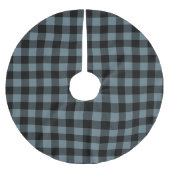 Vintages Blau Kariert Polyester Weihnachtsbaumdecke (Vorderseite)