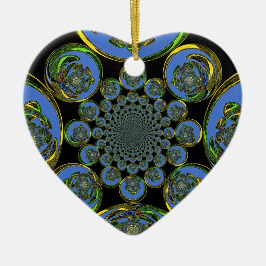 Vintages Blau Keramikornament (Vorne)