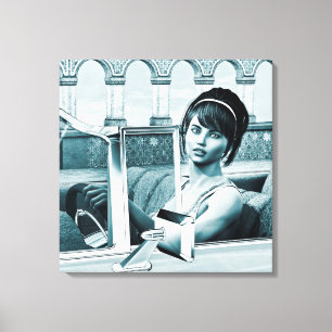 Vintages Blau Leinwanddruck