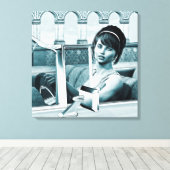 Vintages Blau Leinwanddruck (Insitu (Holzboden))