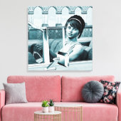 Vintages Blau Leinwanddruck (Insitu (Wohnzimmer))