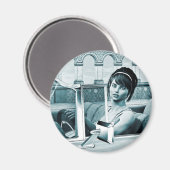 Vintages Blau Magnet (Vorderseite/Rückseite)
