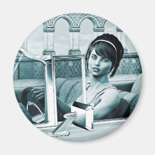 Vintages Blau Magnet