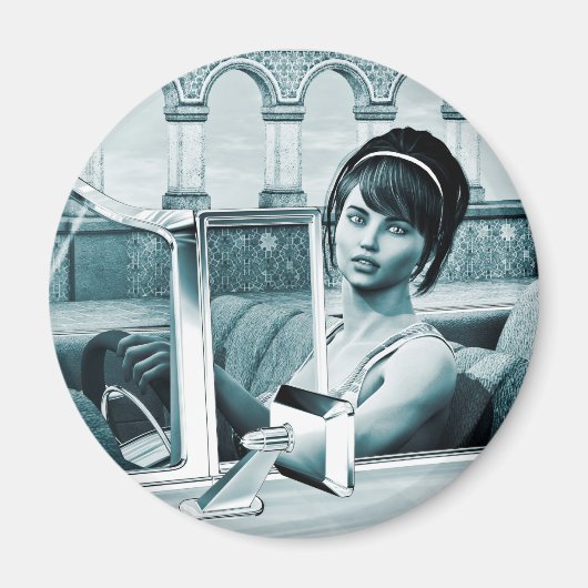 Vintages Blau Magnet (Vorne)