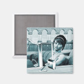 Vintages Blau Magnet (Vorderseite/Rückseite)