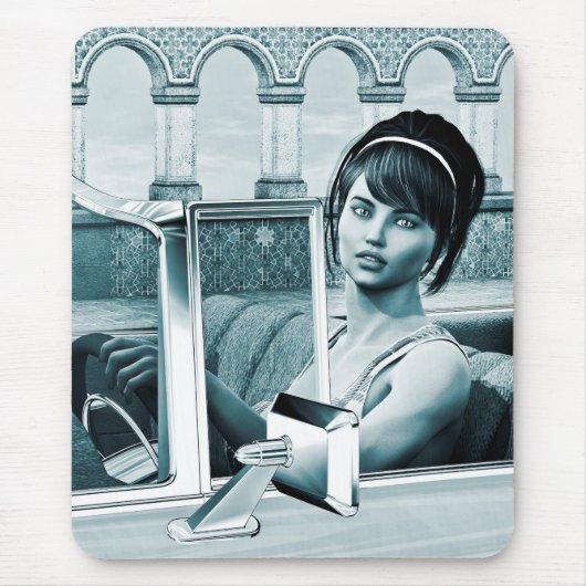 Vintages Blau Mousepad (Vorne)
