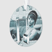 Vintages Blau Ornament (Vorderseite)