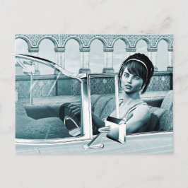 Vintages Blau Postkarte