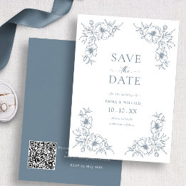 Vintages Blau Save the Date