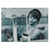 Vintages Blau Schneidebrett (Vorderseite)