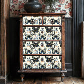 Vintages Blau- und Cremeschmetterlingswerk Seidenpapier