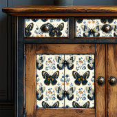 Vintages Blau- und Cremeschmetterlingswerk Seidenpapier