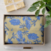 Vintages Blau und Goldflorale Chinoiserie Seidenpapier (Geschenk)