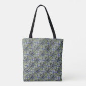 Vintages Blau- und Goldflormuster Tasche (Rückseite)